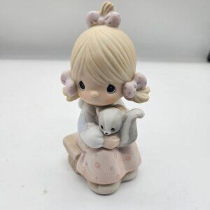 Precious Moments Scent From Above Figurine Girl With Skunk On Stool 1986